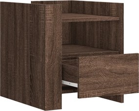 vidaXL Κομοδίνο Καφέ Δρυς 45x50x50 εκ. από Επεξεργασμένο Ξύλο