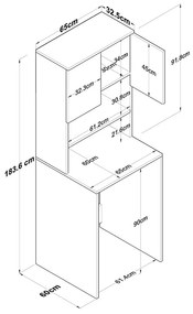 Σετ μπάνιου Rasmus pakoworld ανθρακί-φυσικό 65x60x183.6εκ. (1 τεμάχια)