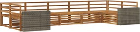 vidaXL Σειρά Καναπέ Εξωτερικού 7 pcs Φυσικό
