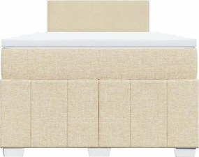 vidaXL Κρεβάτι Boxspring με Στρώμα Κρεμ 120x200 εκ. Υφασμάτινο