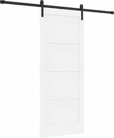 VidaXL Συρόμενη Πόρτα 83 x 202 εκ. Επεξεργασμένο Ξύλο Λευκό