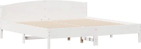 vidaXL Σκελετός Κρεβ. Χωρίς Στρώμα Λευκό 180x200 εκ Μασίφ Πεύκο