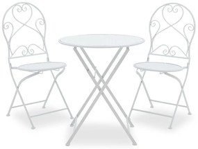 Τραπεζαρία Κήπου Walen 137-000003 (Σετ 3τμχ) White Two Seater