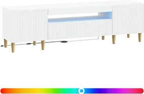 vidaXL Ντουλάπα LED Τηλεόρασης Λευκό Επεξεργασμένο Ξύλο