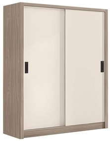 Ντουλάπα Δίφυλλη VANITY Συρόμενη Εκρού/Καρυδί MDF 160x60x200cm