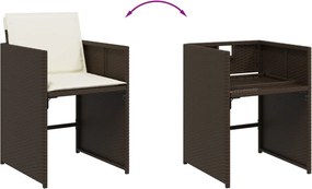 vidaXL Σετ Τραπεζαρίας Κήπου 13 τεμ. Καφέ από Συνθ. Ρατάν με Μαξιλάρια