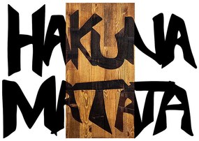 Διακοσμητικό Τοίχου Hakuna Matata 899SKL2203 77x3x58 Black-Walnut Wallity Μέταλλο,Ξύλο