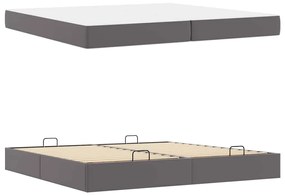 vidaXL Σκελετός κρεβατιού με στρώμα με στρώμα 2 pcs Γκρι PVC