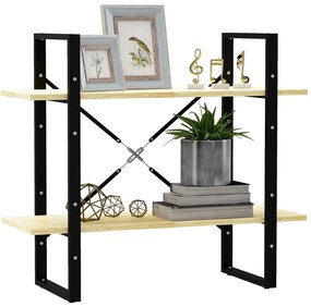 vidaXL Βιβλιοθήκη με 2 Ράφια από Μασίφ Ξύλο Πεύκου 80x30x70 εκ.