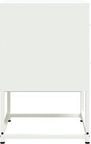 vidaXL Κομοδίνα 2 τεμ. Λευκό 36x39x60,5 εκ. από Χάλυβα