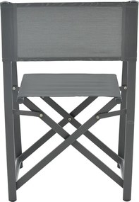 Πολυθρόνα σκηνοθέτη Mabu pakoworld ανθρακί αλουμίνιο 56x48x86εκ