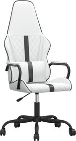 vidaXL Καρέκλα Gaming Λευκό/Μαύρο από Συνθετικό Δέρμα