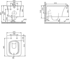 Cerastyle Ibiza Rimless 018900 - Κρεμαστή λεκάνη