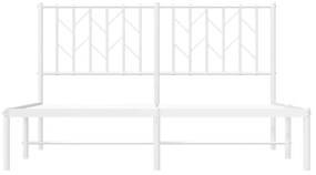 Πλαίσιο Κρεβατιού με Κεφαλάρι Λευκό 140 x 200 εκ. Μεταλλικό