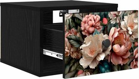 vidaXL Τοίχου κομοδίνο BORNE Μαύρη Δρυς 36 x 33 x 25 εκ.