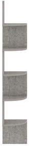 Γωνιακή Ραφιέρα Τοίχου Γκρι Σκυρ. 19x19x123 εκ. από Επεξ. Ξύλο - Γκρι