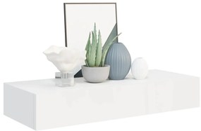vidaXL Ράφια Τοίχου με Συρτάρια 2 Τεμ. Λευκά 60 x 23,5 x 10εκ. από MDF