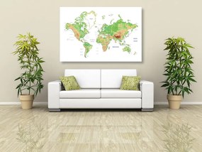 Εικόνα κλασικού παγκόσμιου χάρτη με λευκό φόντο - 120x80