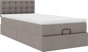 vidaXL Οθωμανικό κρεβάτι με στρώμα Taupe 80x200cm ύφασμα