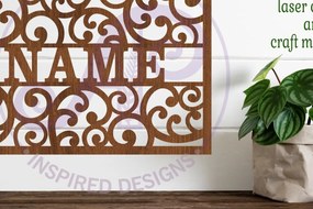 Σετ των 3 Intra απο ξύλο plywood 3mm-4mm πάχος A4 Swirls και Koru Name Sign Cut Δίασταση 6x6 cm INTRAFABR-102395239