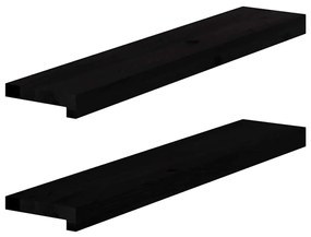 vidaXL Περβάζια παραθύρων 2 τεμ. Σκ. Καφέ 80x15x2 εκ. Μασίφ Ξύλο Δρυός