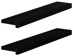 vidaXL Περβάζια παραθύρων 2 τεμ. Σκ. Καφέ 80x15x2 εκ. Μασίφ Ξύλο Δρυός