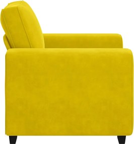 vidaXL Πολυθρόνα Κίτρινη Βελούδινη 100x77x82 εκ.