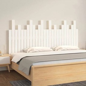 vidaXL Κεφαλάρι Τοίχου Λευκό 166x3x80 εκ. από Μασίφ Ξύλο Πεύκου