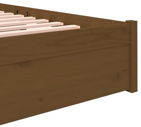 vidaXL Πλαίσιο Κρεβατιού Καφέ Μελί 140 x 200 εκ. από Μασίφ Ξύλο