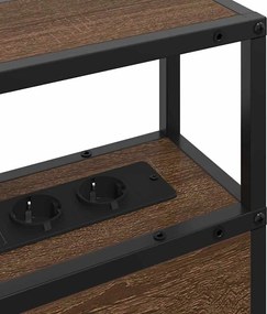 vidaXL Κεφαλάρι Αποθήκης με ράφι Καφέ δρυς 100 cm Επεξεργασμένο ξύλο