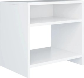 vidaXL Κομοδίνο Λευκό 40 x 30 x 40 εκ. από Επεξ. Ξύλο