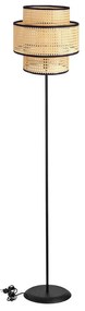 Φωτιστικό Δαπέδου Heronia Vienna 31-1391 Black/Rattan
