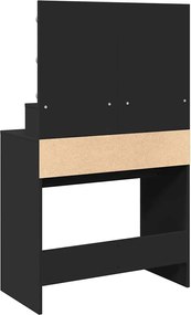 vidaXL Μπουντουάρ με LED Μαύρο 80x41x144,5 εκ.