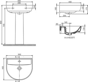 Cerastyle Bella 033000 55x45 - Νιπτήρας μπάνιου