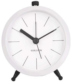 Ρολόι Επιτραπέζιο - Ξυπνητήρι Button KA5778WH Φ9x10,5cm White Karlsson Metal