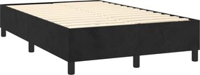vidaXL Κρεβάτι Boxspring με Στρώμα Μαύρο 120 x 200 εκ. Βελούδινο