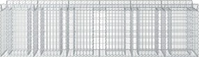 vidaXL Ανασηκωμένο κρεβάτι gabion 2 pcs Ασημί