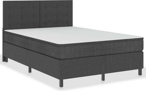 vidaXL Κρεβάτι Boxspring Σκούρο Γκρι 140 x 200 εκ. Υφασμάτινο