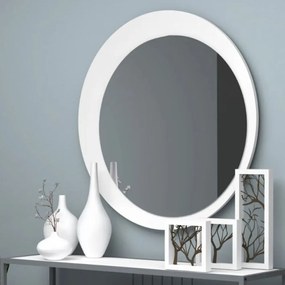 Καθρέπτης Τοίχου Moon 0253481 Φ88x2,2cm White Melamine, Glass