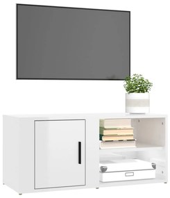 vidaXL Έπιπλα Τηλεόρασης2 τεμ. Γυαλιστ. Λευκό 80x31,5x36εκ. Επεξ. Ξύλο