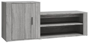 vidaXL Παπουτσοθήκη Γκρι Sonoma 130x35x54 εκ. από Επεξεργασμένο Ξύλο