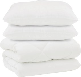 vidaXL Παπλωματοθήκη με Μαξιλάρια με μαξιλάρι 3 pcs Λευκό