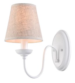 Φωτιστικό Τοίχου - Απλίκα C111-1 ORION WALL LAMP WHITE &amp; WHITE SHADE 1Z1 - Μέταλλο - 77-3672