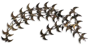 Διακοσμητικό Τοίχου Kirlangic 930DYU1247 75x136cm Black-Gold Wallity Μέταλλο