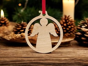 Intra απο ξύλο plywood 3mm-4mm πάχος – Χριστουγεννιάτικο στολίδι με κρεμαστό άγγελο 20x20 cm INTRAVECTRY-MY542438