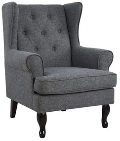 Πολυθρόνα Μπερζέρα Brandon HM3073.10 Γκρι Wood, Fabric