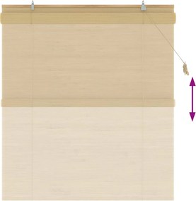 vidaXL Ρόλερ (στόρι) Φυσικό 130 x 160 εκ Μπαμπού