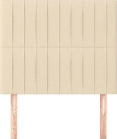 vidaXL Κεφαλάρι Κρεμ 90x5x118/128 εκ. Ύφασμα