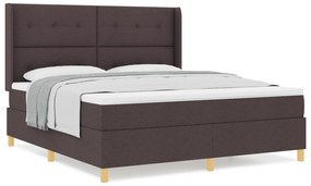 vidaXL Κρεβάτι με Στρώμα και Σπαστή Βάση Καφέ 180x200 εκ Υφάσμα