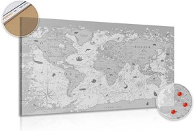 Εικόνα σε χάρτη από φελλό σε ασπρόμαυρο σχέδιο - 120x80  wooden